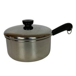 Revere Ware Stainless Steel 2 qt Saucepan & Lid Clinton IL Vintage 1983